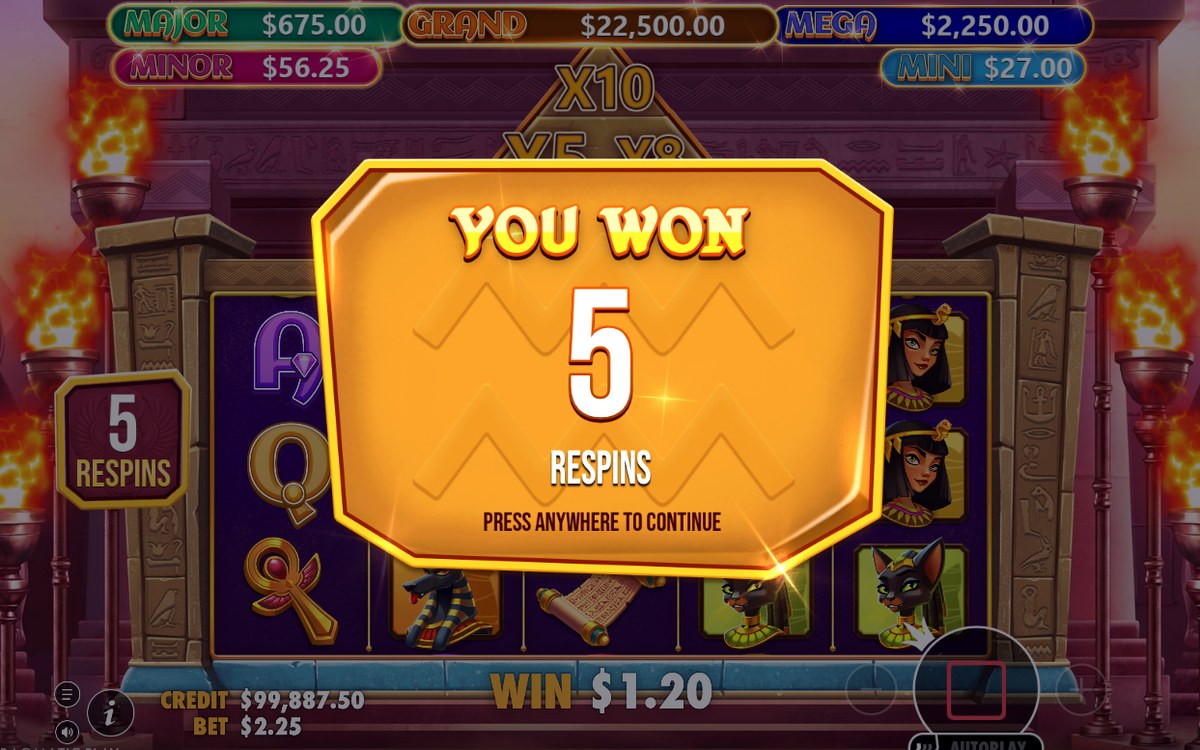 Hjulbonus i basspelet med UPGRADE, RESPINS och EXTRA
